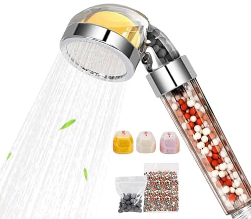 Pommeau de douche pour eau dure – Pommeau de douche filtrant | Filtre de salle de bain | Pommeau de douche à main à économie d'eau puissant pour basse pression | Dur