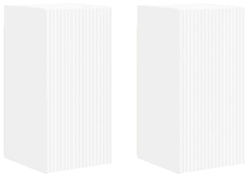 SKTQYQO Meuble TV mural blanc 30 x 31 x 60 cm | Bois contreplaqué, 2 portes, 2 étagères, montage mural, design moderne