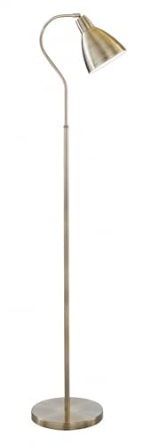 Searchlight Adjustable Head Brass Lobby Reading Floor Free Standing Lamp Light