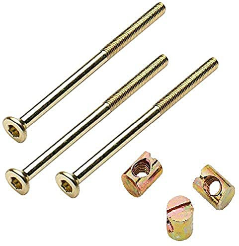 Merriway® BH01773 (10 Pcs) 100 mm x 6 mm (4 x 1/4 Inch) Allen Headed Furniture Bolt and Barrel Nut - Pack of 10 Pieces