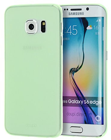 doupi UltraSlim Hülle kompatibel für Samsung Galaxy S6 Edge, Ultra Dünn Fein Matt Handyhülle Cover Bumper Schutz Schale Hard Case Taschenschutz Design Schutzhülle Hardcase, grün