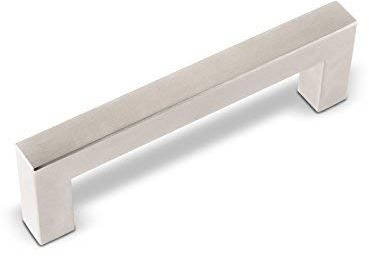 SOTECH 10 x Möbelgriffe E3 BA 128 mm echt Edelstahl | (Profil 15 x 15 mm) Schrankgriffe Relinggriffe Schubladengriffe