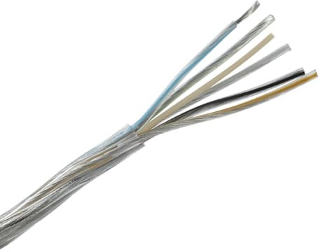 WITTKOWARE Lampenleitung (Leuchtenkabel), transparent, flexibel, verzinnte Kupferleiter, 5x0,75mm², Kabellänge 10m