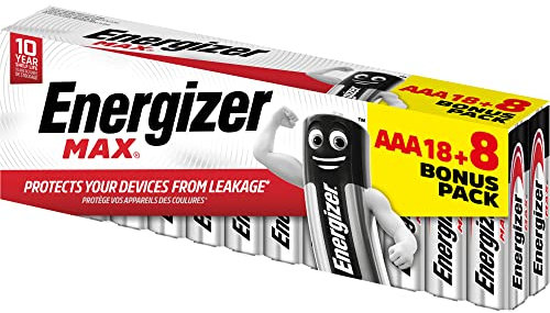 Energizer Alkaline MAX - Pack of 18+8 Alkaline MAX AAA Batteries