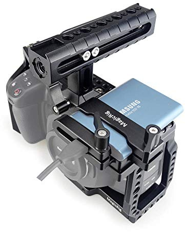 MAGICRIG BMPCC 4K /6K jaula con mango NATO + abrazadera de montaje de tarjeta SSD T5 para cámara de cine Blackmagic Pocket BMPCC 4K /6K