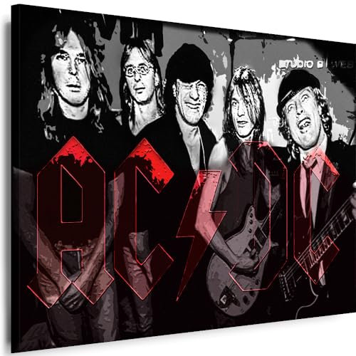 Myartstyle - Bilder AC/DC Band 150 x 100 cm Leinwandbild Xxl - Wandbild 1 Teilig - Gerahmter Kunstdruck Musik w-s-2023-12