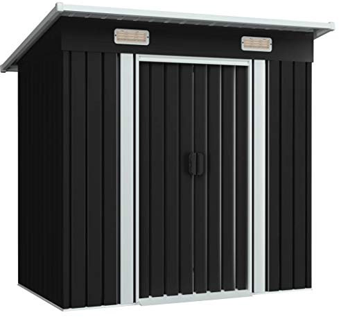 Festnight Capanno da Giardino Antracite in Metallo, Casetta in Metallo