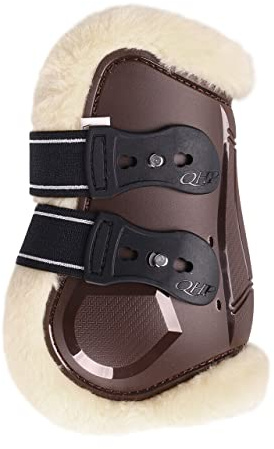 QHP Streichkappen Ontario mit Fellimitatfutter und Schnellverschlüssen (Pony, Braun)