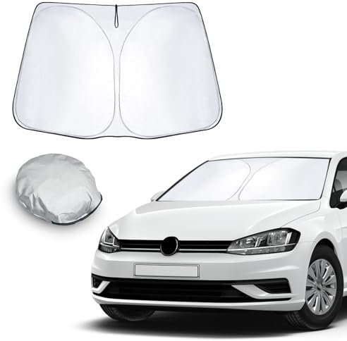 CDEFG Compatible con VW Golf 7 7.5 GTI GTD GTE R Parasol Coche Delantero, Parasol Coche Parabrisas Protector Plegable con Gran Pantalla Anti UV Rayos Fresco-Parasol Golf MK7 Accesorios