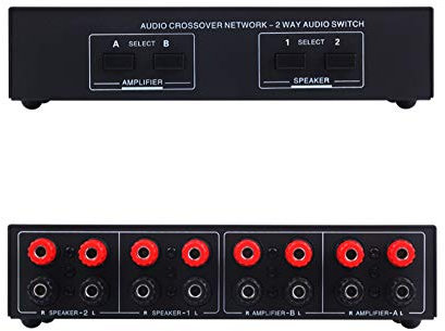 Commutatore di diffusori passivi 2 in 2 out, 2 Amplificatore di potenza Commutatore audio Interruttore di diffusore Interruttore splitter Somparator
