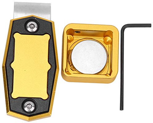 Vbest Life Mini-Halter, tragbar, magnetisch, Billard-Kreidebox, mit festem Clip, Pool, Snooker, Sport-Zubehör (goldfarben)