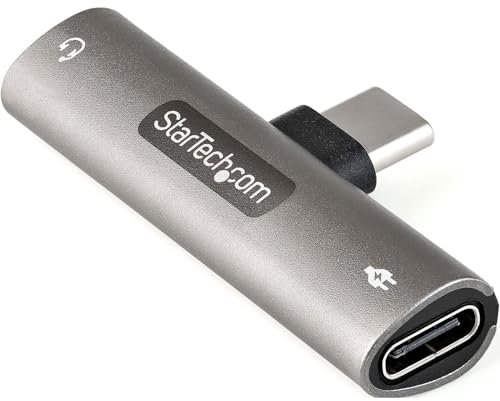 StarTech.com USB C Audio & Charge Adapter - USB-C Audio Adapter w/ 3.5mm TRRS Headphone/Headset Jack and 60W USB Type-C Power Delivery Pass-through Charger - For USB-C Phone/Tablet/Laptop (CDP235APDM)