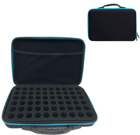 MOVKZACV Essential Oil Storage Case Travel Carrying Case Storage Box 60 Grids With Mesh Pocket for 10ml 15ml Oil Essential Bottles Capacity