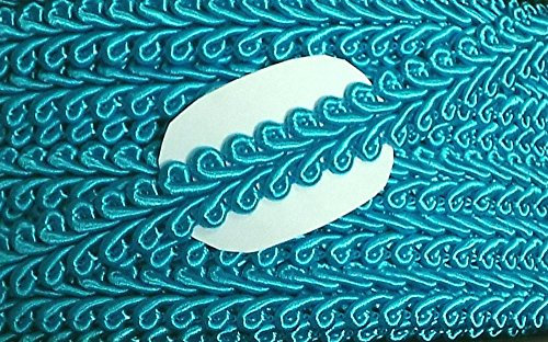 Großhandel für Schneiderbedarf 3 m Posamentenborte 9 mm Tuerkis Blatt für Bekleidung, Dekorationen, zum Basteln