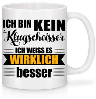 Shirtinator lustige Tasse Ich bin kein Klugscheisser I Fun Geschenkideen Weihnachten Geburtstag Abschied Geschenke I Tasse mit lustigem Spruch