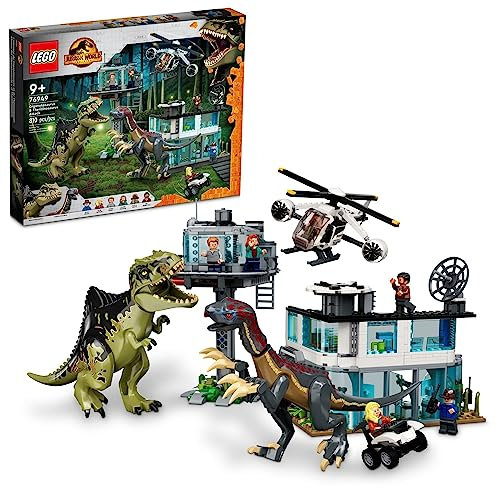 LEGO Jurassic World Giganotosaurus & Therizinosaurus Attack 76949 Building Toy Set; Fun for Kids Aged 9 and up (658 Pieces)
