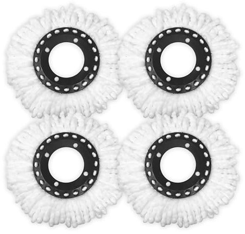 Set 2 Dischi di Ricambio Universali in microfibra per Mocio Mop Rotante, Kit 4 Dischi Testina Sostitutiva Tondo riutilizzabili lavabili (Diametro 16CM) (4)
