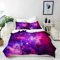 ANHOPE Galaxy Duvet Cover Set Soft Comforter Cover Purple Pink Nebula Stars Print Pattern 3 Piece Bedding Set with Pillowcase All Season Quilt Cover with Zipper for Kids Adults Single Size