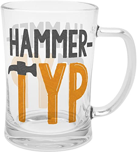 GRUSS & CO Bierglas mit Spruch Hammertyp | Glas, 60 cl, Bierglas mit Motiv | Männergeschenk, Geschenk lustig | 47839
