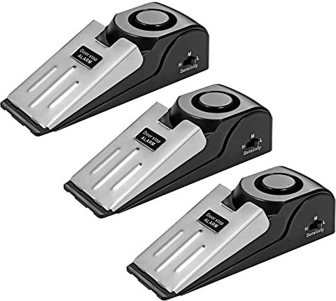 Türstopper Alarm Alarm Keil für Tür Türstopper mit Rutschfestem Gummi und Alarm mit 120dB (3Packung)