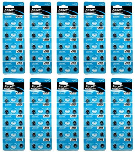 Accell Watch Battery 377 or LR626, AG4 1.5V, Coin Cell/Button (10-Packs (LR626))