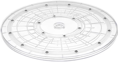Kepfire Acrylic Lazy Susan Turntable 30 cm Clear Organizer Bearing Revolving Display Base Kitchen Pantry Cabinet Decorating Spice Cake Rack