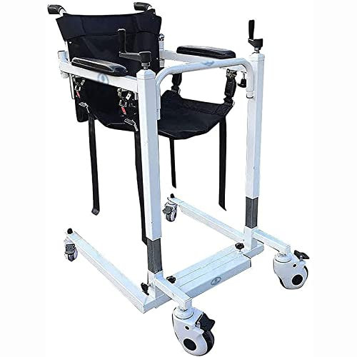 MOFOCO Badezimmer-Rollstuhl, Verstellbarer Aufzug, mobiler Badezimmer-Toilettenrollstuhl mit um 180 ° geteiltem Sitz, multifunktionaler Patientenlifter, einfacher Transfer zu Toilette und Badezimmer