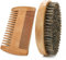 Beard Brush Comb Set for Men, Wooden Boar Bristle Hair Moustache Comb Beard Brush Set for Combing Beard Hair, Removing Debris, Massages Face