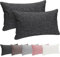 Selfitex 2er Set 30x50 cm, Sofakissen mit Füllung und Bezug, Dekokissen, Kopfkissen mit weicher Kissenfüllung, stilvolle Kissen Deko, robuster Polsterstoff, hochwertiges Couch Kissen (Anthrazit)