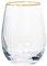 DRW Set de 6 Vasos de Cristal Tallado y 400ml en Transparente y Filo Dorado 8,5x11,5cm