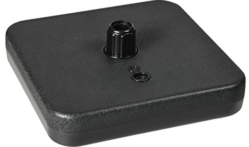 Outsunny Base de Sombrilla de Jardín Soporte de Sombrilla Cuadrado Peso 1 kg Mástil hasta Ø32-38 mm Rellenable de Arena 12 kg y Agua 9L 38x38x12 cm Negro