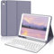 IVEOPPE Teclado y Funda Bluetooth Desmontable para iPad 10.2, 9ª Generación, 8ª, 7ª, Air 3, Pro 10.5 - Español con Ñ - Púrpura Lavanda