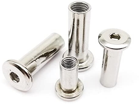 BOYALE 20pcs M3 M4 M5 M6 long 304 Stainless Steel Hex Hexagon Socket Head Furniture Rivet Connector Insert Joint Sleeve Nut (Color : 20pcs M4_Long 14mm)