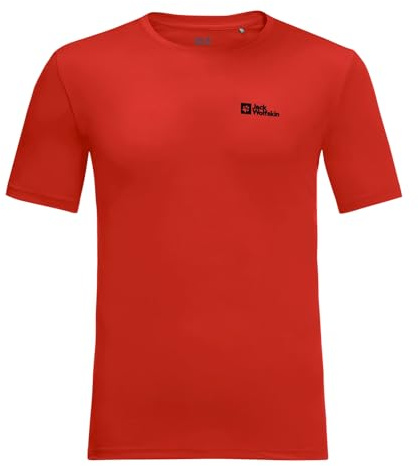 Jack Wolfskin Herren Tech T-Shirt Herren S T-Shirt, Starkes Rot, L