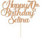 Personalised Happy Birthday Cake Topper Cake Decorations Double Sided Glitter Cake Toppers Custom Gifts for Women Men Friend with Any Age Name on 1st 10th 20th 30th 40th 50th (Rose Gold）