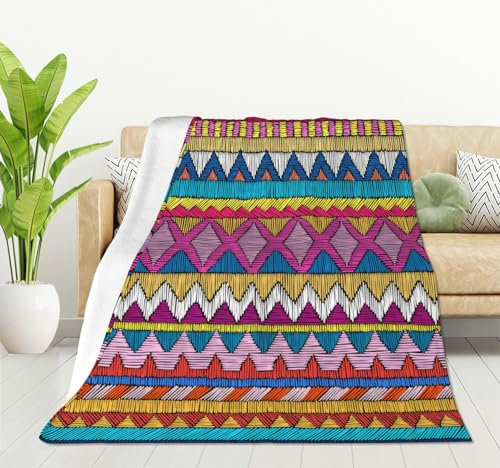 HGOD DESIGNS Decke mit Ethno- und Tribal-Muster, weich, warm, bedruckt, Überwurfdecke für Frauen und Erwachsene, Geschenk, 127 x 152,4 cm