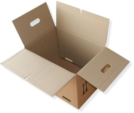 15 St. Umzugskarton 400 x 320 x 330 mm mit Tragegriffe, Bücherkarton, Akten Ordner Aufbewahrung