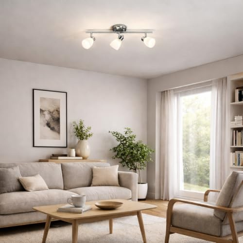 Lightbox klassisches Spotrohr - 15 x 52 x 19 cm - Deckenstrahler mit matten | Spotrohr, schwenkbar, 15 x 52 x 19 cm, 3 x G9, max. 28 W, IP44