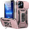 Goodon for iPhone 13 Pro Case with Sliding Camera Cover + Screen Protector - Metal Magnetic Kickstand - Military-Grade Shockproof Matte Protective Phone Cover 6.1 for Men Women Girls - Rose Gold