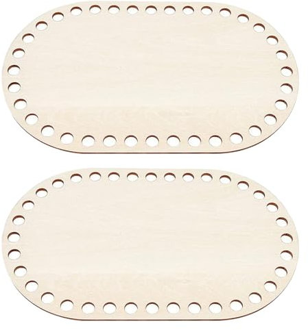 2 Stück Korbboden zum Häkeln Naturholzkorbboden, Kreis Blank Crochet Basket Holzbasis Selfmade Korbboden Rund Formen Crochet Basket für DIY Basket Craft Making Home Decoration (Oval 30 * 20cm)