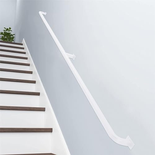 Lonmrrton Corrimano per Scale Moderno, Corrimano Bianchi per Scale Corrimano per Montaggio a Parete per Interni ed Esterni, Ringhiera in Tubo di Ferro Zincato Industriale Antiscivolo (Size : 150cm)