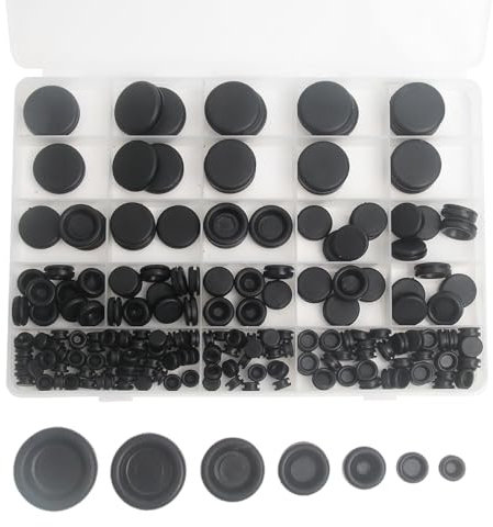 215 Pcs Rubber Grommets for Holes, Grommets, Grommet Kit, Rubber Grommet, Rubber Grommet Kit, Rubber Grommets, Rubber Grommets Kit, Black Rubber Hole Plugs.