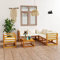 WRJENFSC Gartentisch und Stühle Set Veranda-Möbel-Sets Outdoor-Möbel 7-TLG. Garten-Lounge-Set mit Auflagen Creme Massivholz Akazie Geeignet für Garten, Hinterhof, Rasen, am Pool