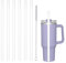 6 Replacement longStraw for 40oz/30oz Stanley Cup, Reusable PE Straws with Cleaning Brush, Replacement Long Straws Washable Eco-Friendly BPA-Free for Smoothie, Milkshake, Cold Drinks