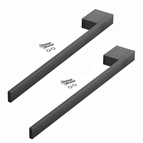 SOTECH 2 Stück Aluminium Handtuchhalter PARAT III (400 x 50 x 25 mm, BA 32 mm, schwarz matt) Handtuchhaken für die Schrankmontage