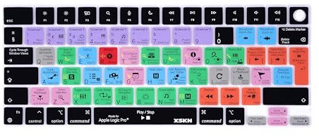 XSKN Logic Pro Shortcuts EU Version Silicone Keyboard Cover for 2022 2023 2024 MacBook Air 13.6 15.3 inch M2 M3 Chip with Touch ID A2941 A3114 A2681 A3113