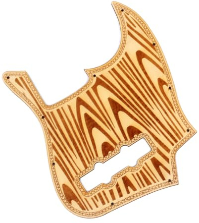 ibasenice Electric Guitar Pickguard Aus Holz Mit Wellenmuster Handgemacht Kratzschutz Für Musikinstrumente Hellbraun Jb Wellenmuster