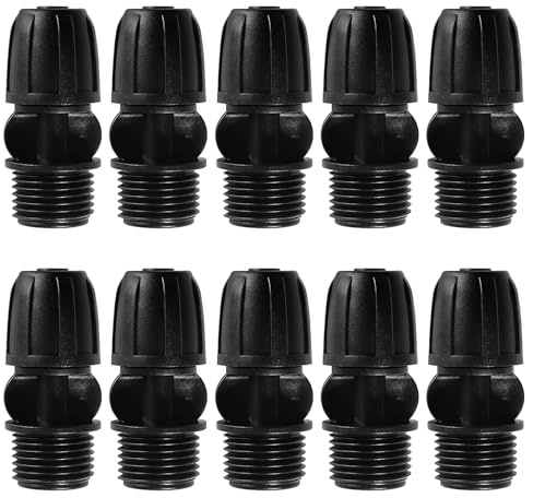 VooGenzek 10 Stücke G1/2 Außengewinde auf 8/12 mm Tropfbewässerungsarmaturen, Garten Schlauch Verbinder, Barbed Bewässerung Connector, für Garten, Rasen
