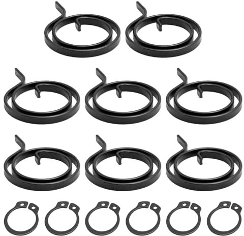 8 Pack Door Handle Spring Replacement Repair Kit, 2-Turn Coil 2.5mm Thick Lever on Rose Door Handle Springs Plus 6 Circlips Home Door Handle Internal Coil Repair Spring Replacement for Doors