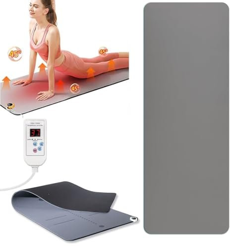 DAO-UPPSE Beheizte Yogamatte, beheizte Graphen-Yogamatte for Menstruationsbeschwerden, geeignet for Yoga, Pilates und Bodenübungen(Gray)